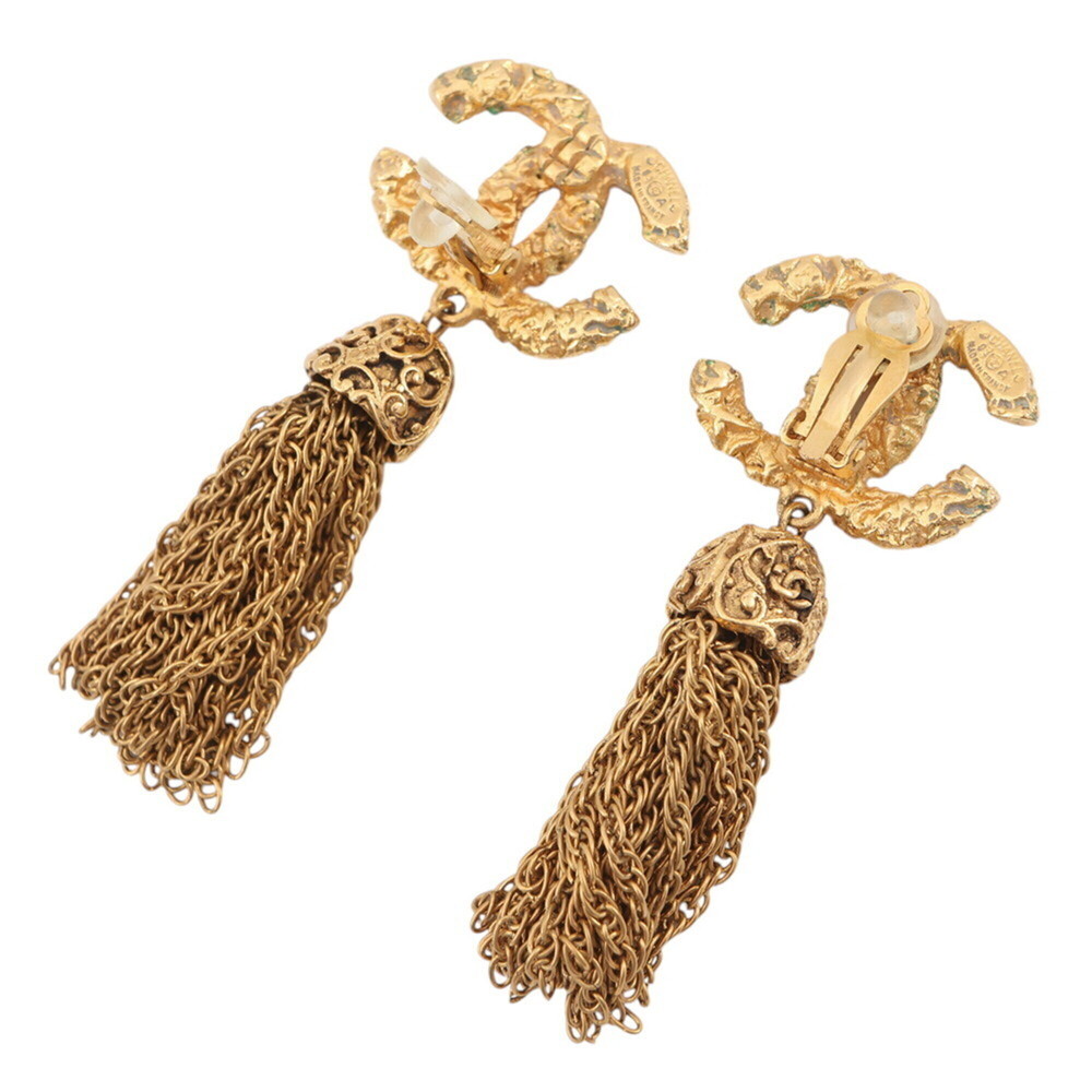 CHANEL Gold Logo Earrings - Picture 3 of 9